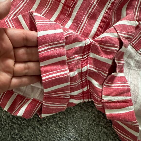 NWT Size 8 American Eagle Linen Blend Shorts Womens Super High Rise Striped - Picture 7 of 9